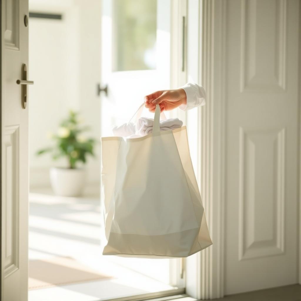 Doorstep pickup and delivery of clean laundry